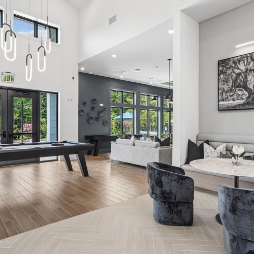 game room with billiards table
